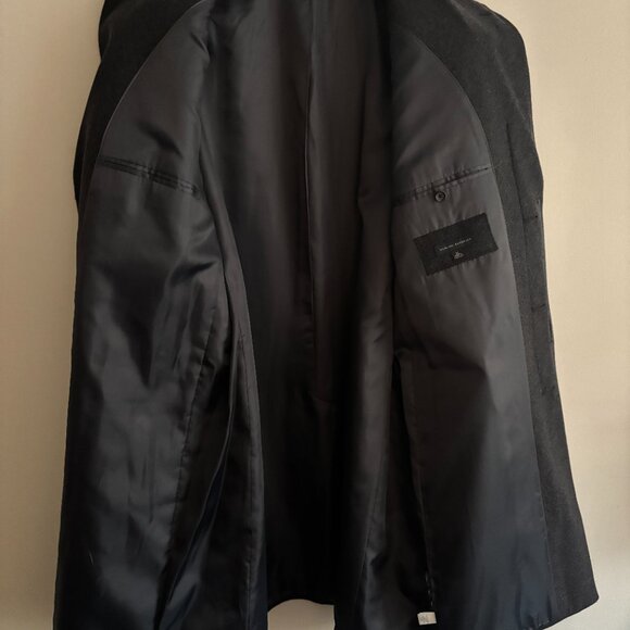 $600 Banana Republic Charcoal Grey Wool Overcoat/ Top Coat - XL - Picture 8 of 10